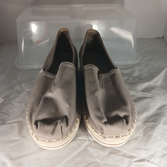 BOBS from Skechers Espadrille Flats Taupe Canvas Memory Foam Women Size 7.5 - Picture 3 of 8